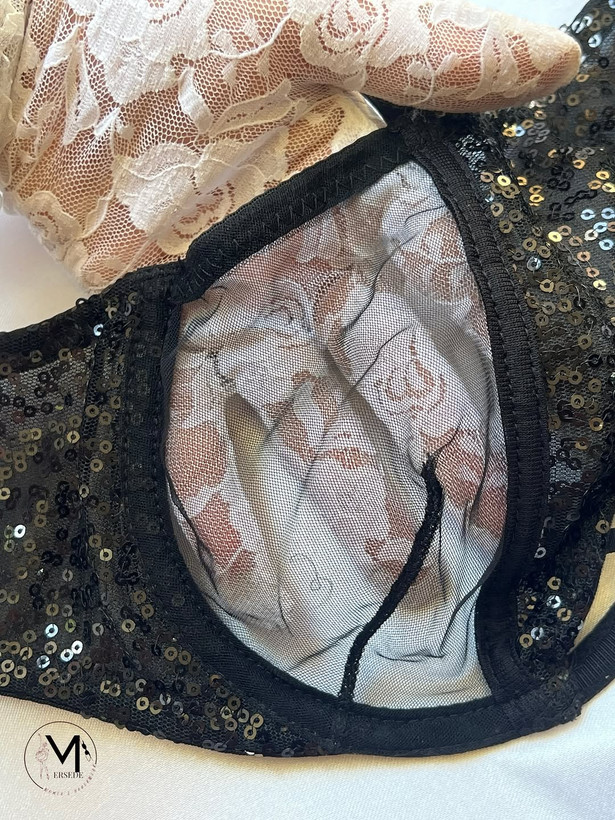 ست سوتين و شورت زنانه مدل گردنی فانتزی مشکی ميسا