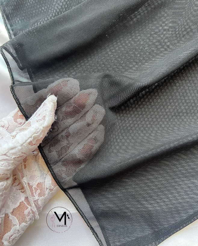 لباس خواب كوتاه زنانه حریر نگینی مشکی شهره