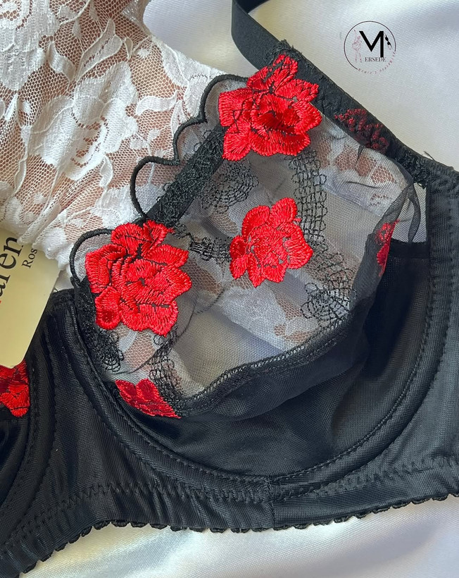 ست سوتين و شورت زنانه گل قرمز